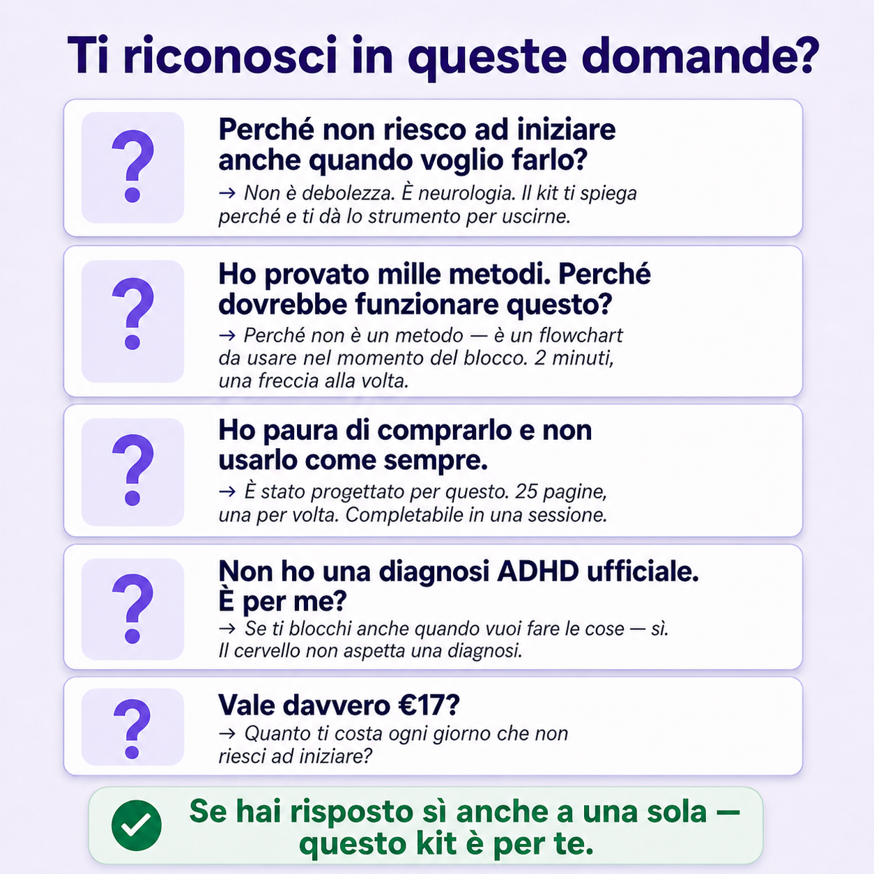Kit Antiparalisi per ADHD — Guida PDF per Sbloccarti in 2 Minuti