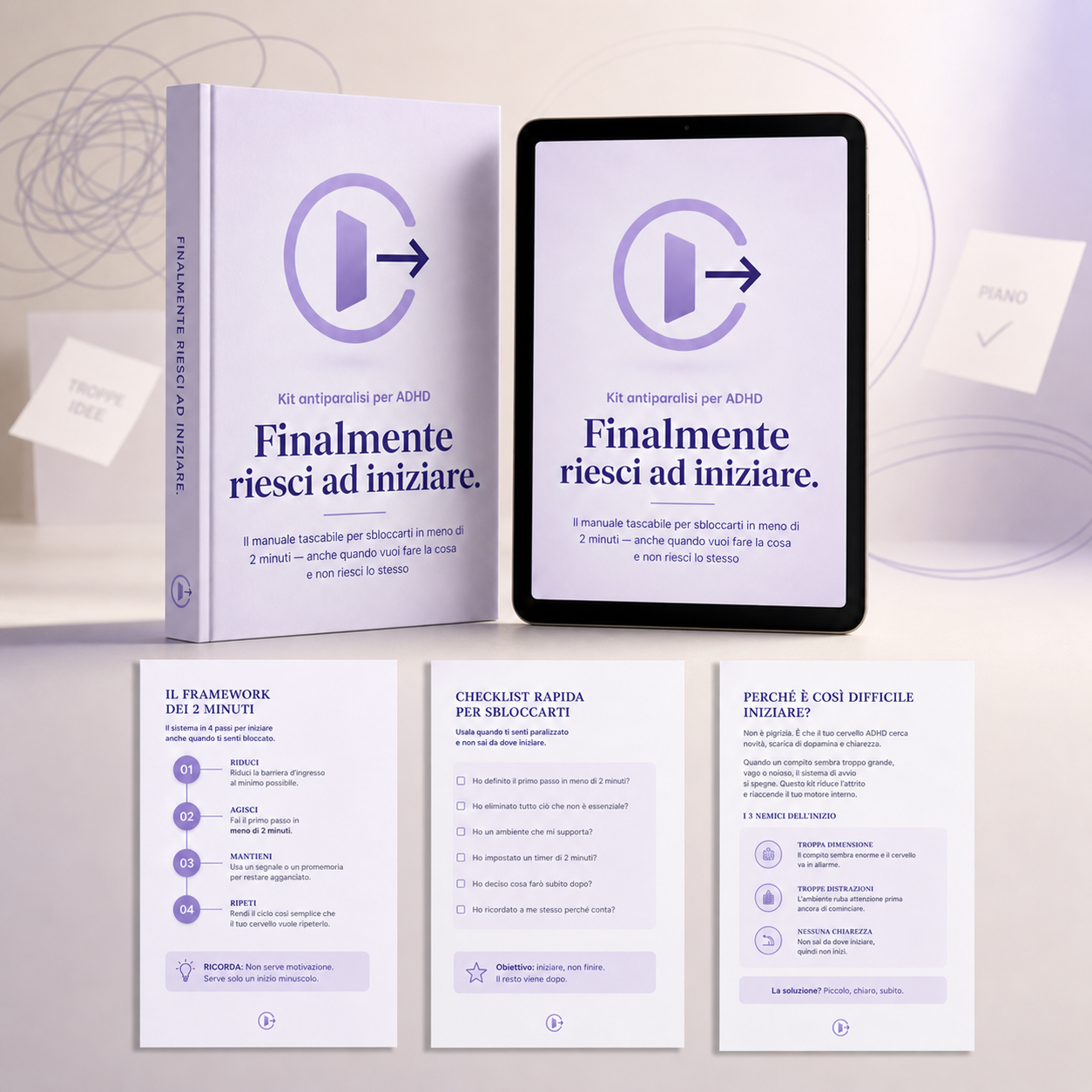 Kit Antiparalisi per ADHD — Guida PDF per Sbloccarti in 2 Minuti